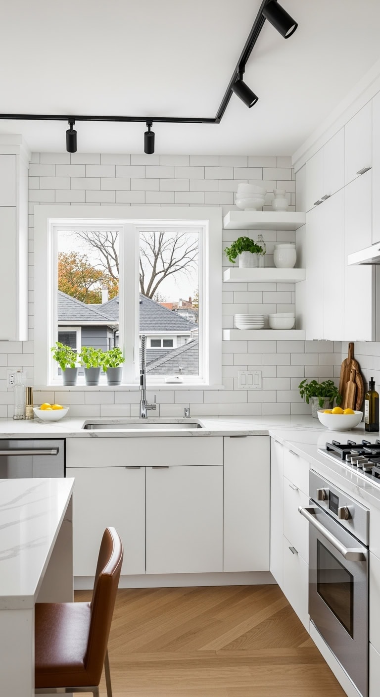 sleek scandinavian inspired compact kitchen
