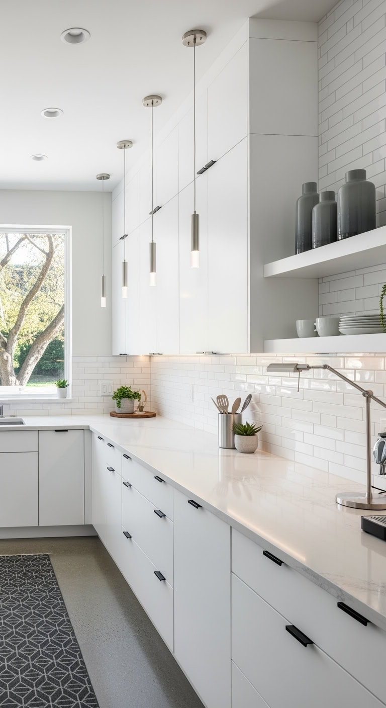 sleek space saving kitchen lighting