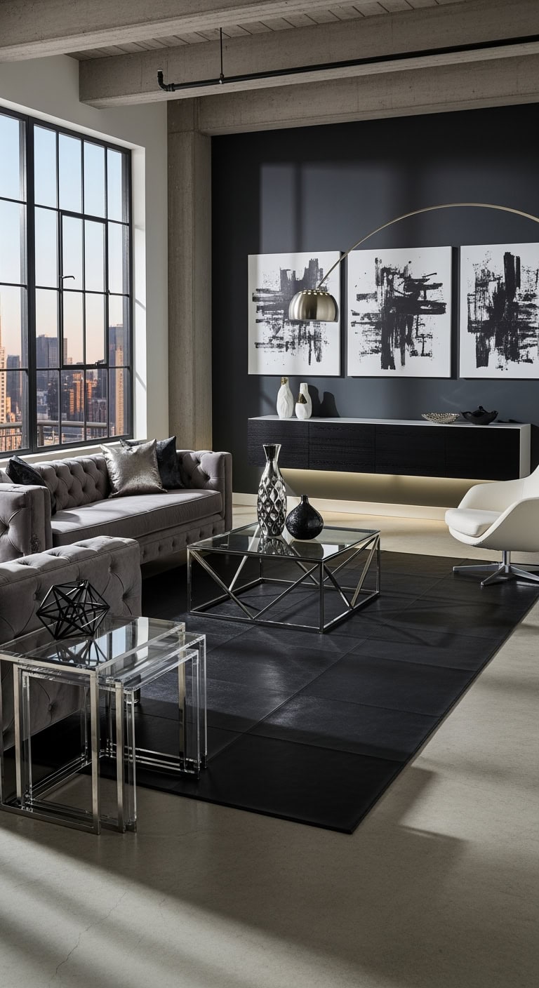 sleek urban black leather