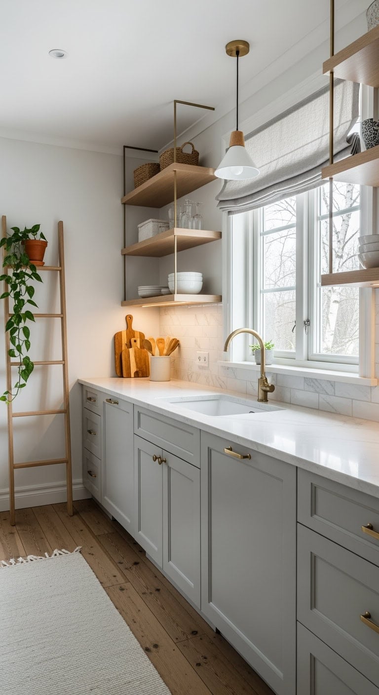 slender scandinavian wall shelving