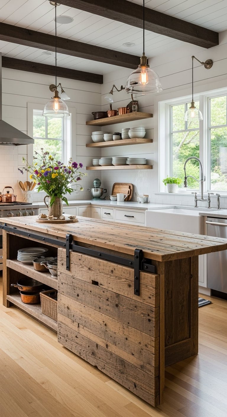 sliding barn door table