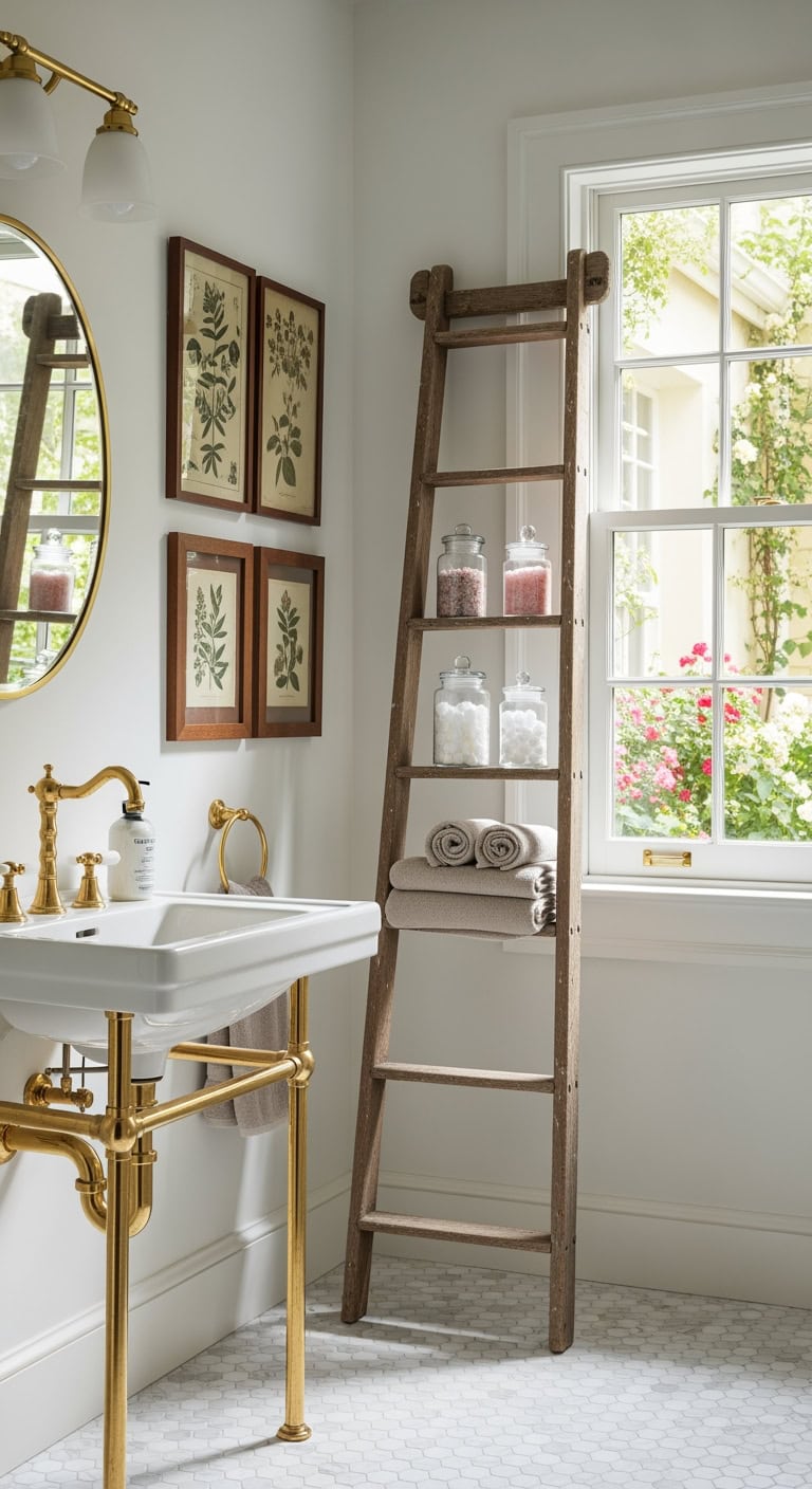 small bathroom shelves stylishly displayed