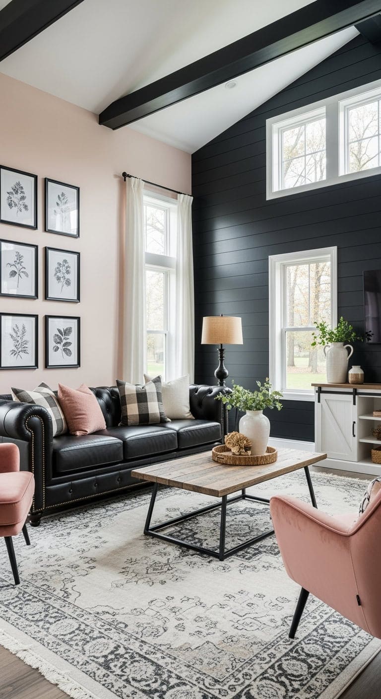 soft blush black shiplap