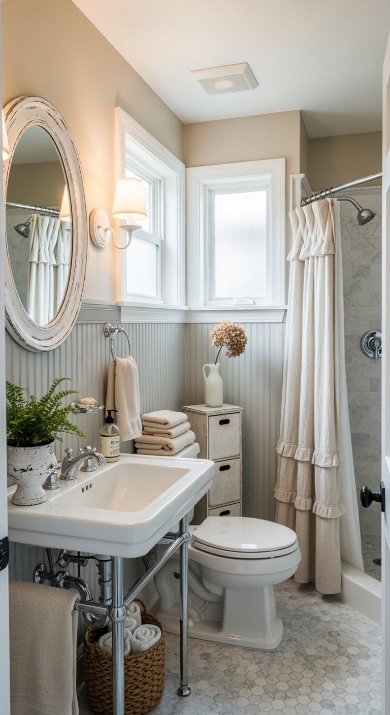 soft dove vintage bathroom