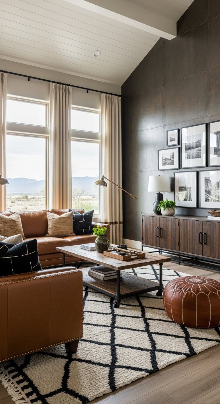 southwestern leather geometric refined ranch