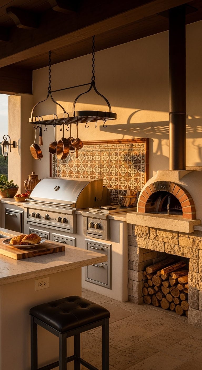 terracotta mediterranean courtyard kitchen