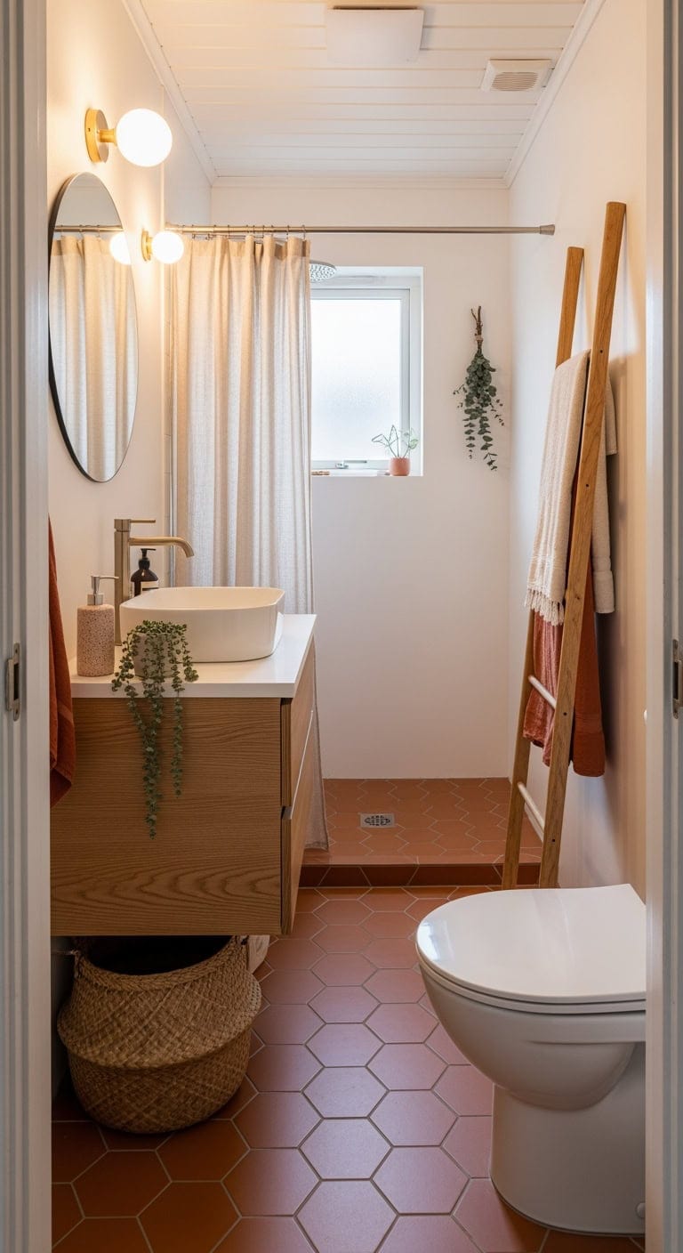 terracotta scandinavian bathroom warmth