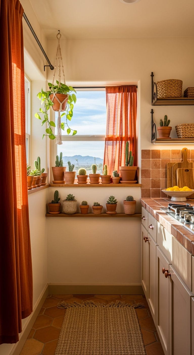 terracotta succulents desert windowsill