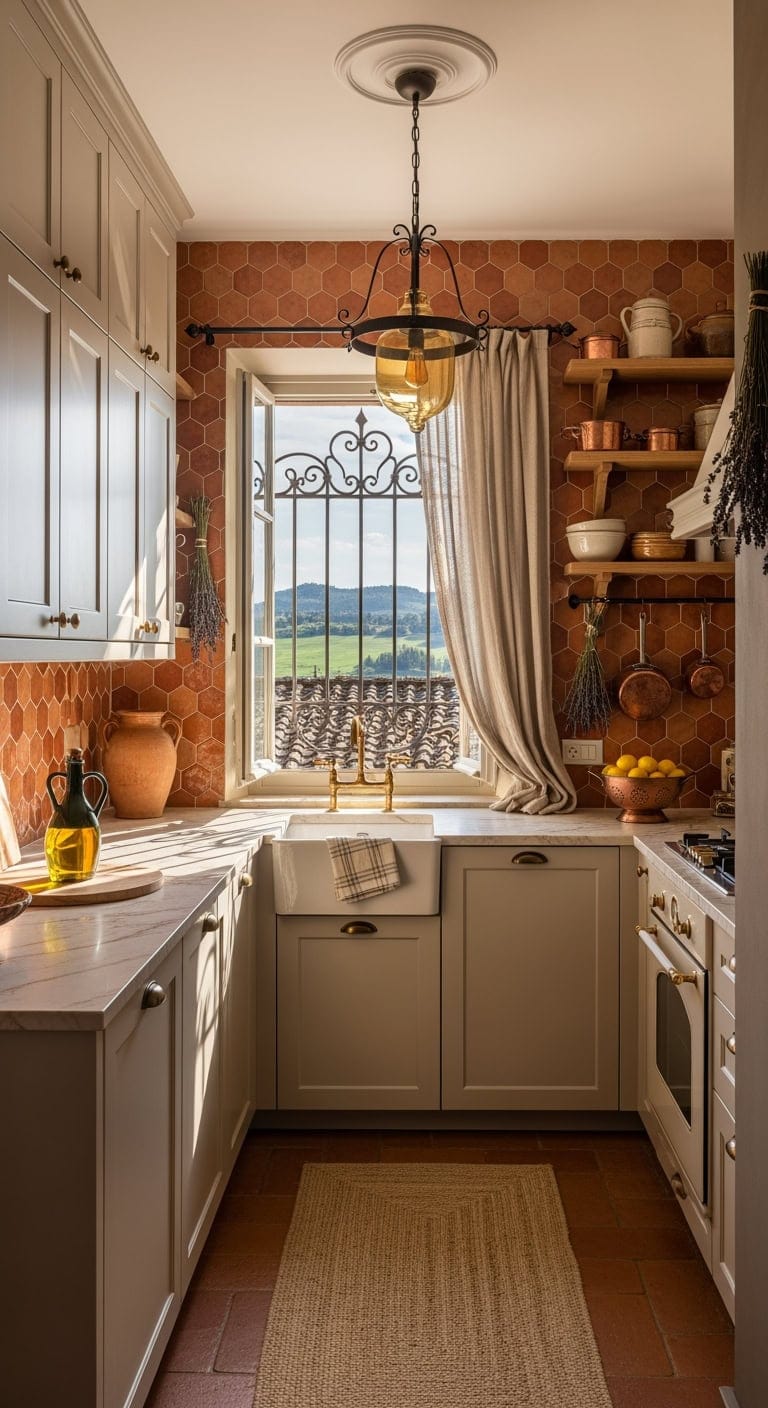 terracotta tuscan morning kitchen