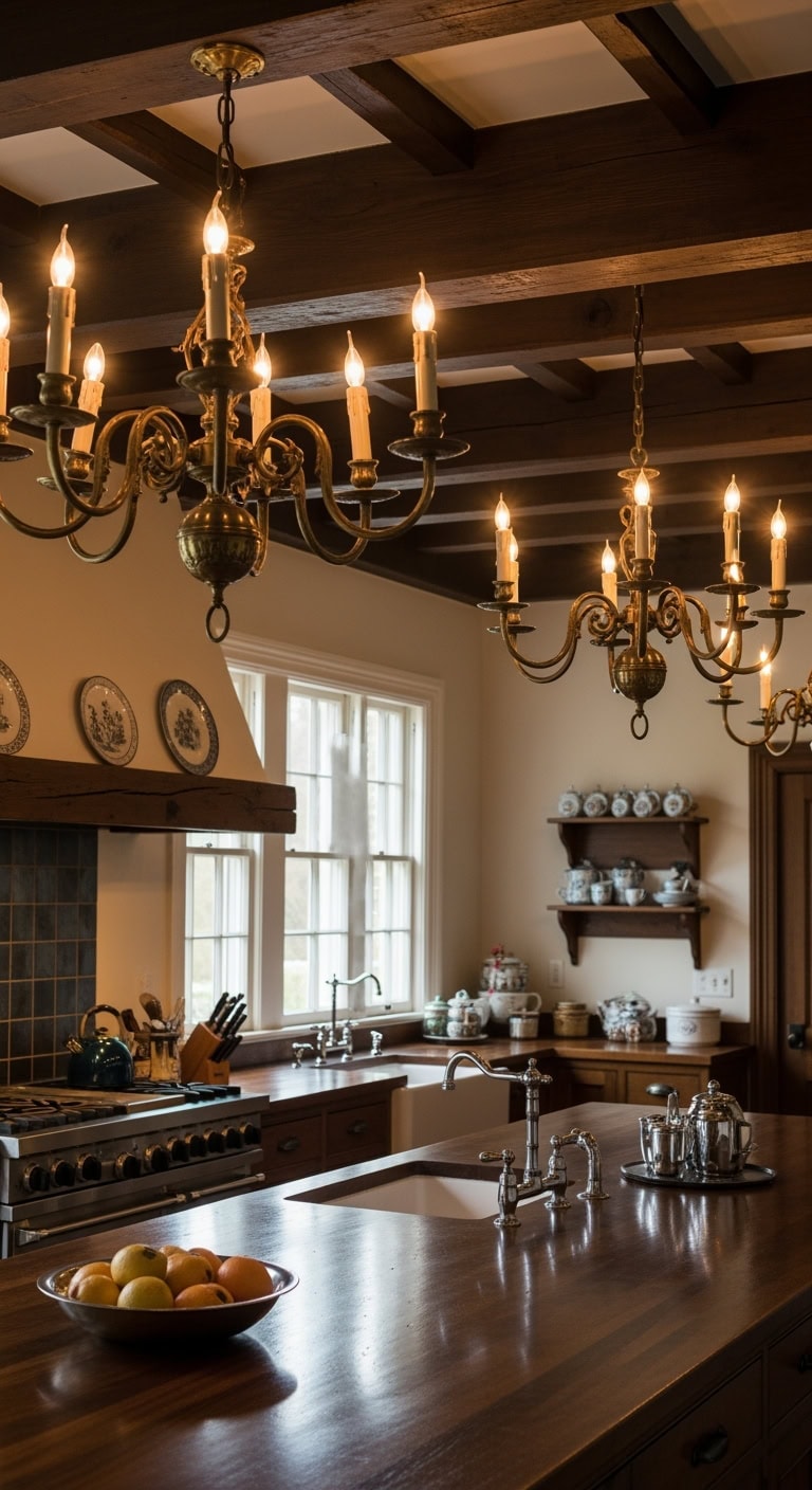 timeless brass colonial kitchen