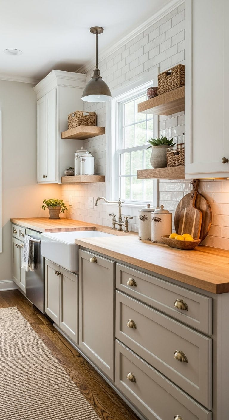 tiny rustic floating shelves