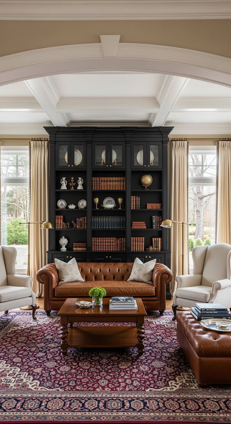 traditional black built ins styling