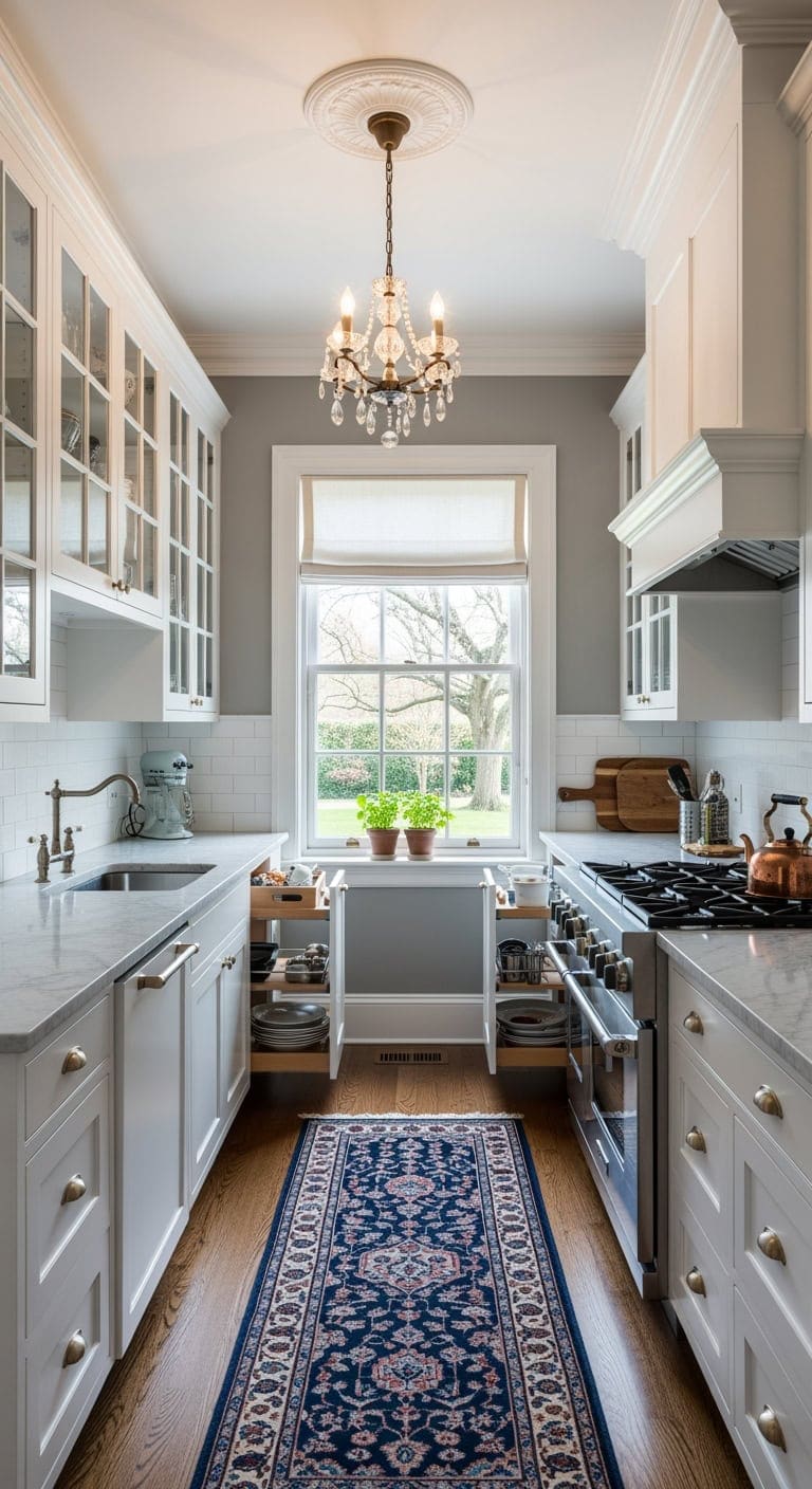 traditional galley kitchen elegance