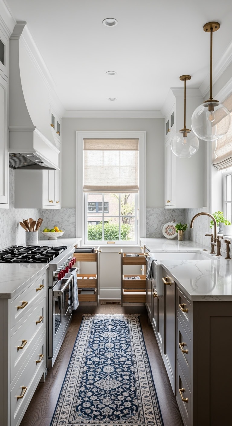 transitional compact narrow island