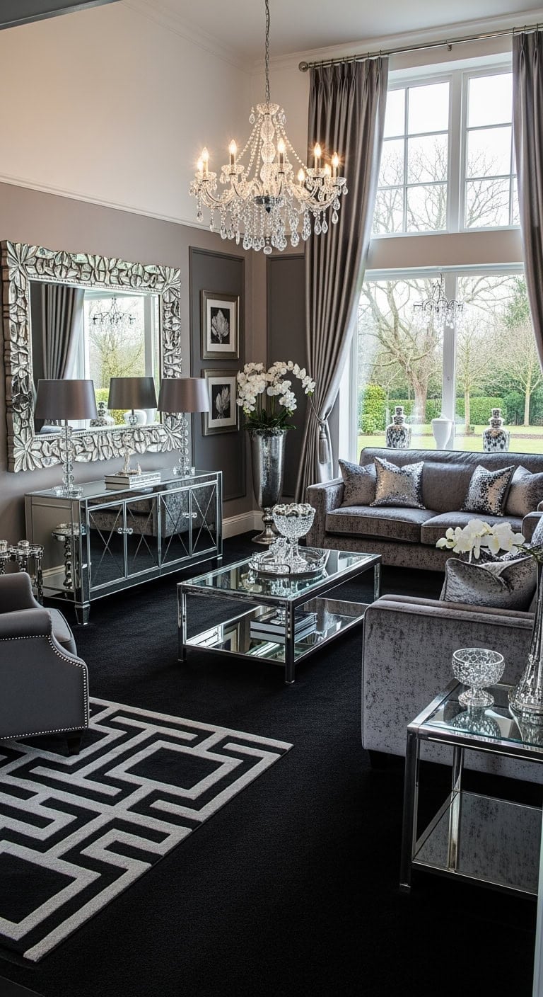 transitional glam with contrast