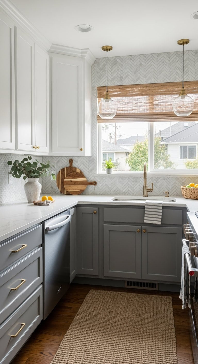transitional l shaped kitchen makeover