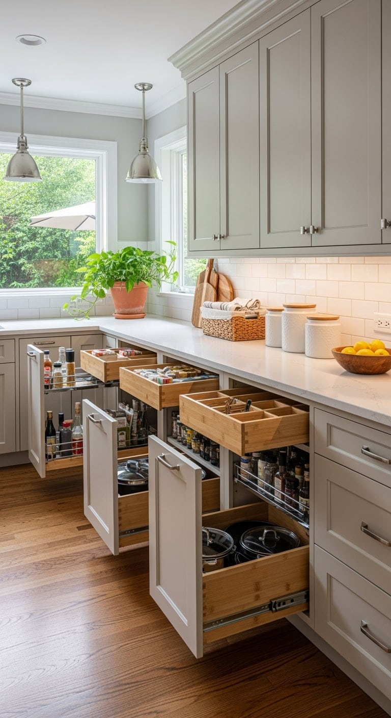 transitional small pull out drawers