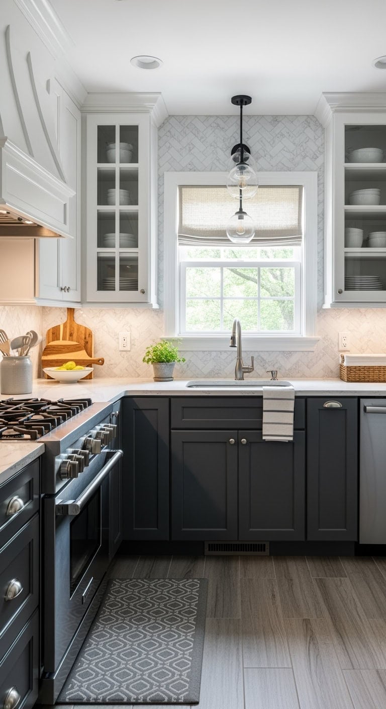 transitional u shaped sophisticated kitchen