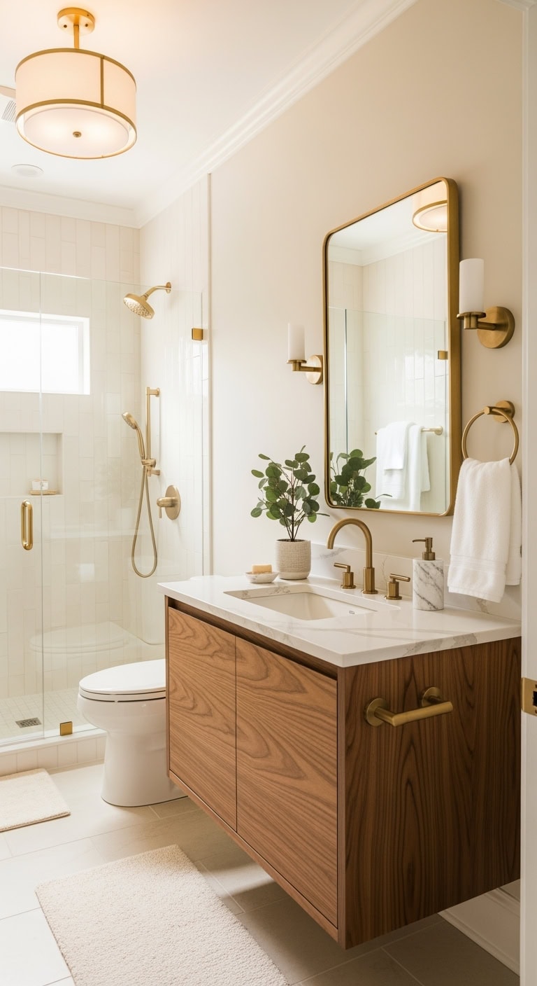 transitional waterfall vanity elegance