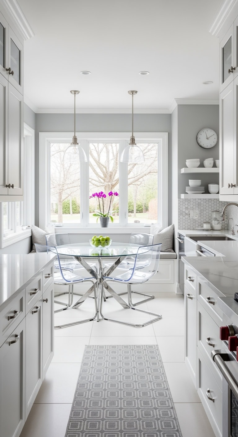transparent cozy minimalist kitchen nook
