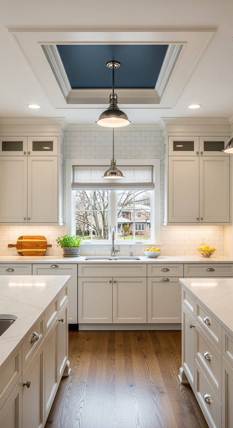 tray ceiling kitchen design uplift