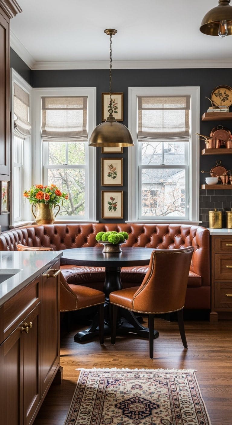 tufted leather banquette elegance