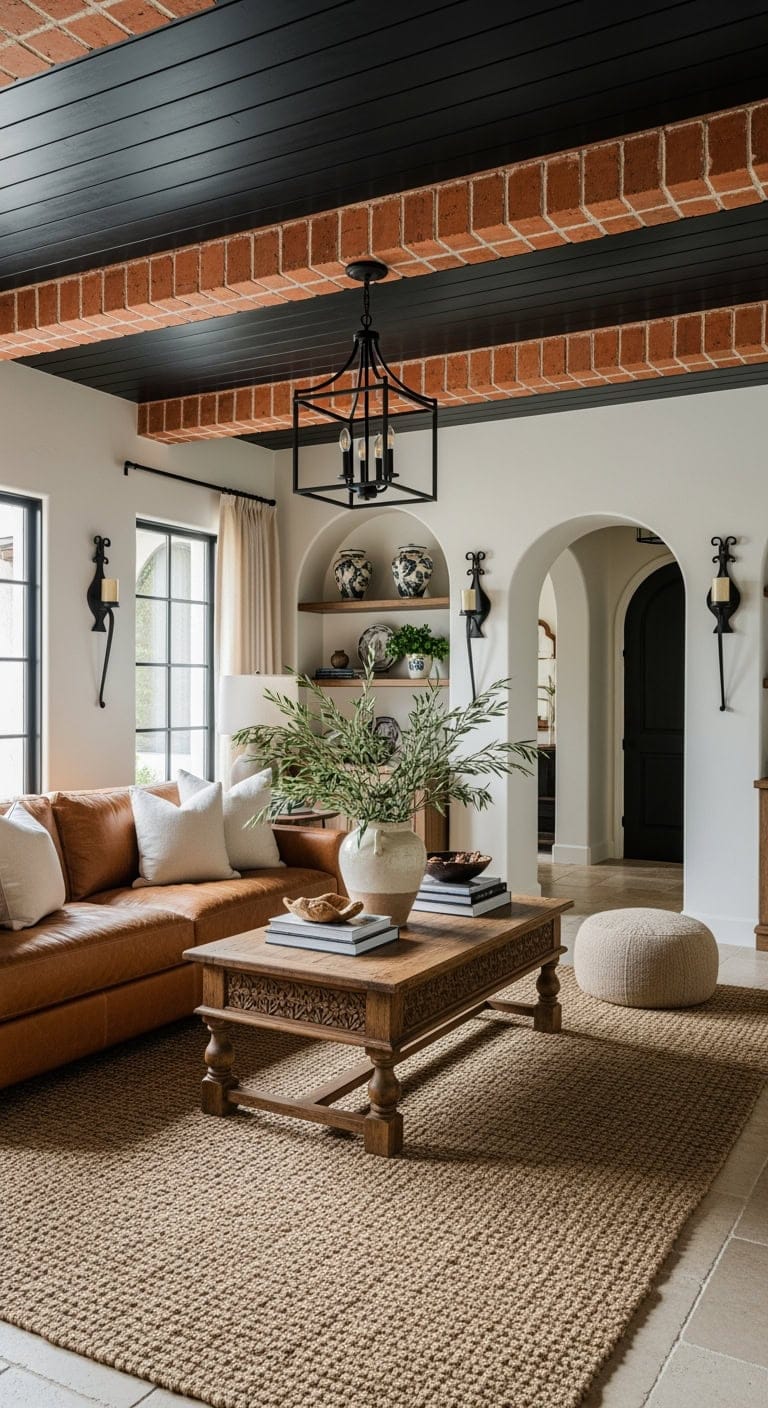 tuscan inspired black ceiling retreat