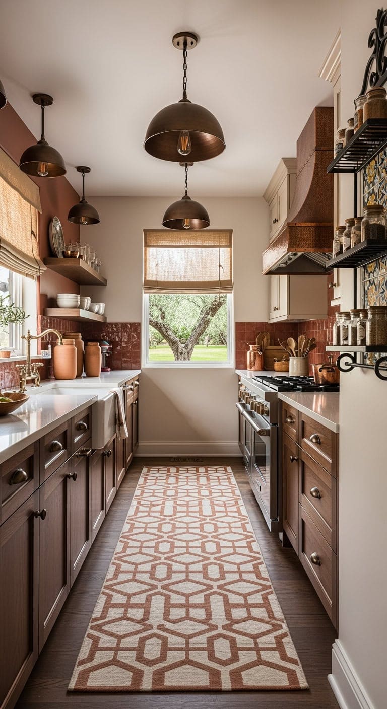 tuscan inspired bronze terracotta kitchen