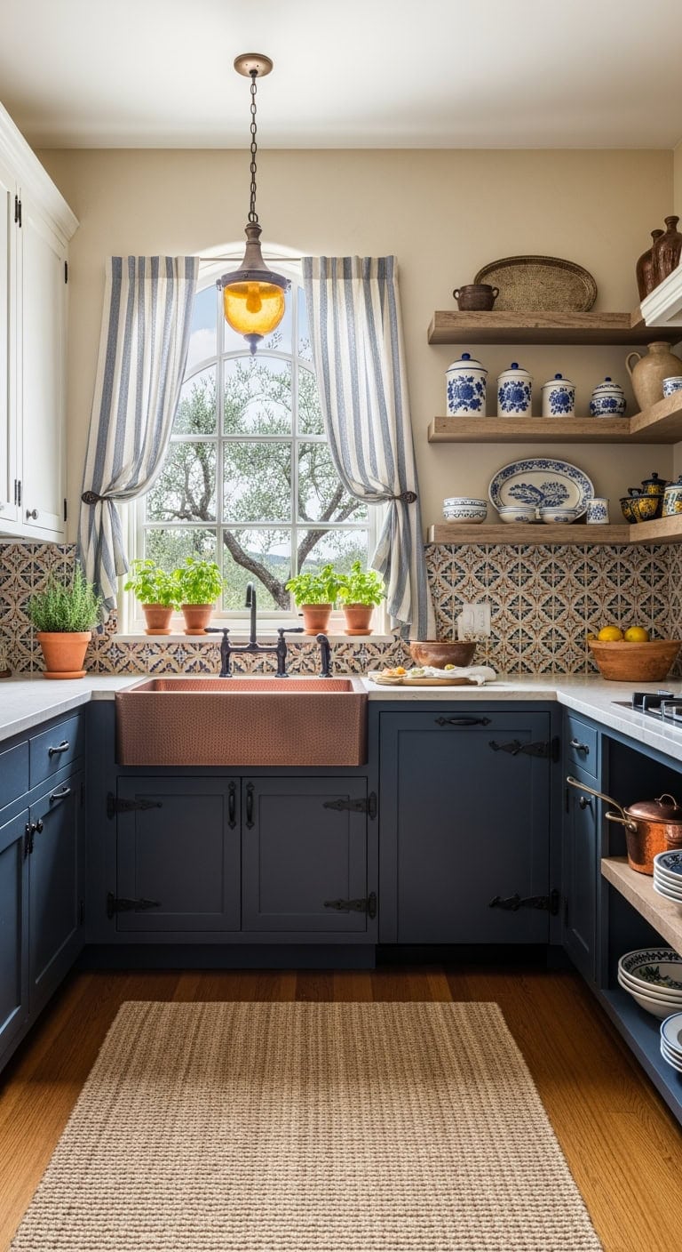 tuscan inspired cozy mediterranean kitchen