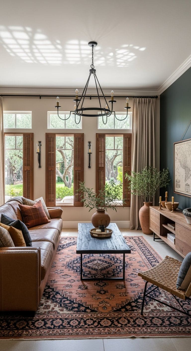 tuscan inspired dark iron accents