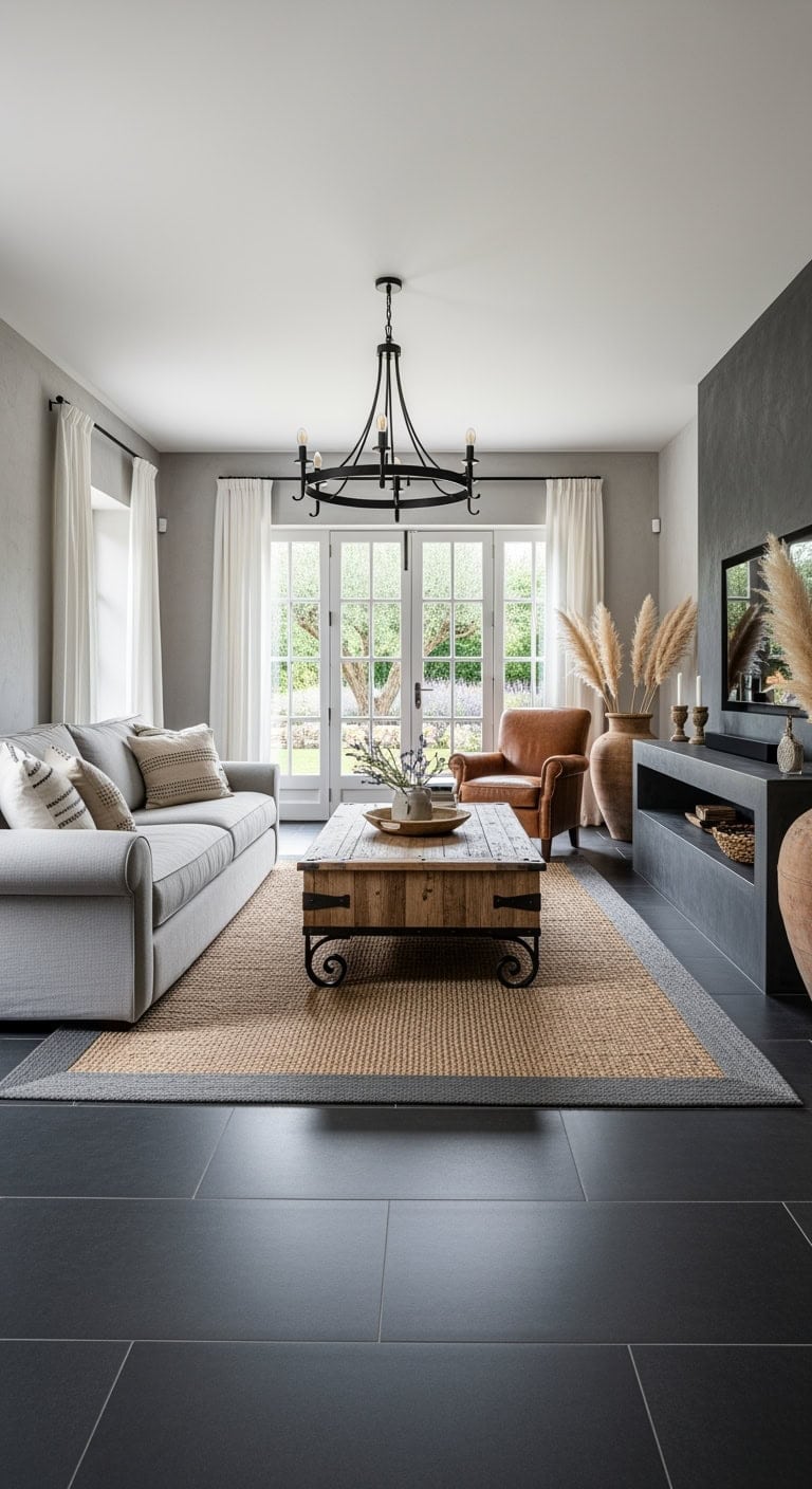 tuscan inspired dove grey interiors