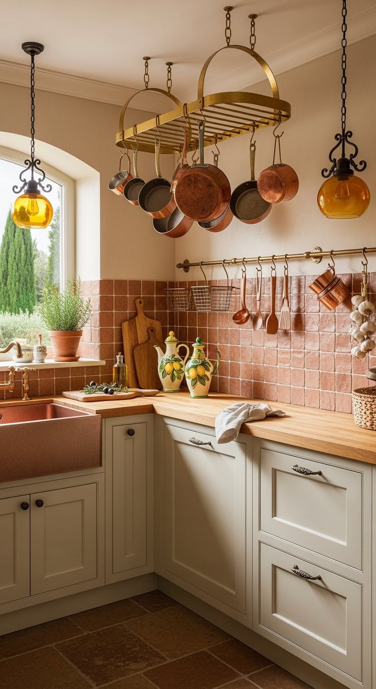 tuscan inspired hanging rail system