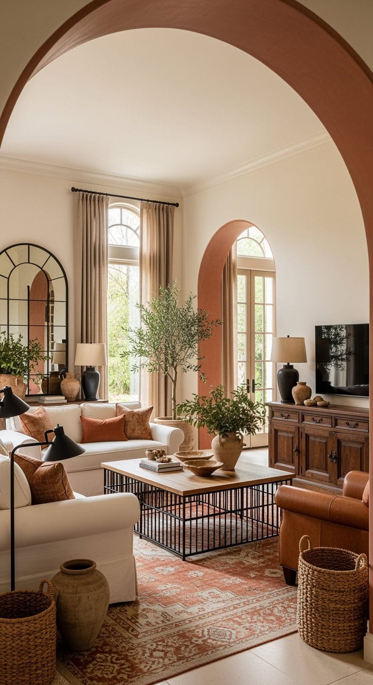 tuscan inspired iron and terracotta