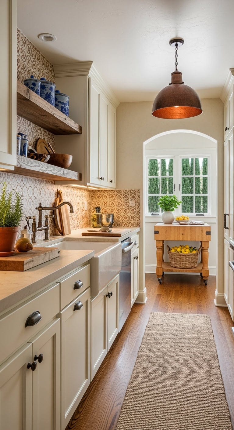 tuscan inspired portable kitchen cart