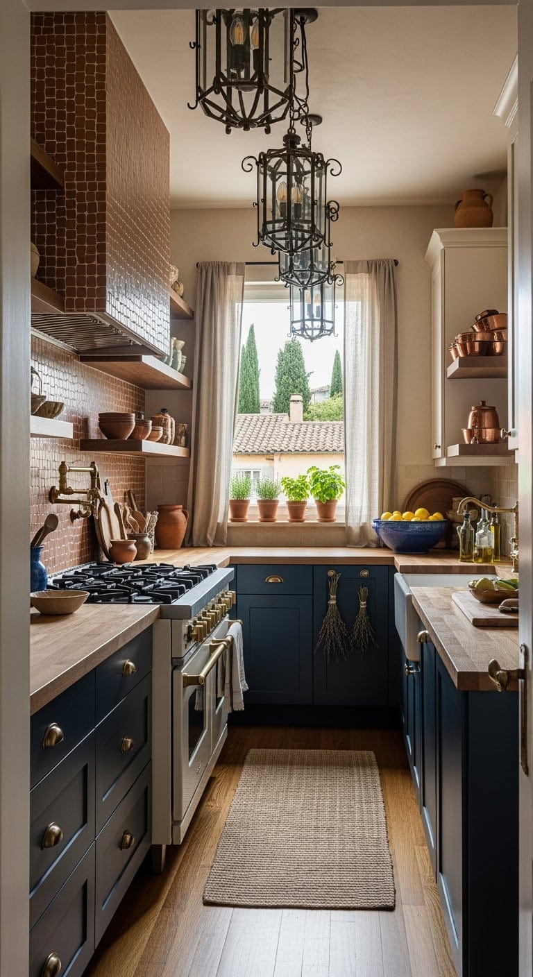 tuscan lanterns mediterranean kitchen makeover