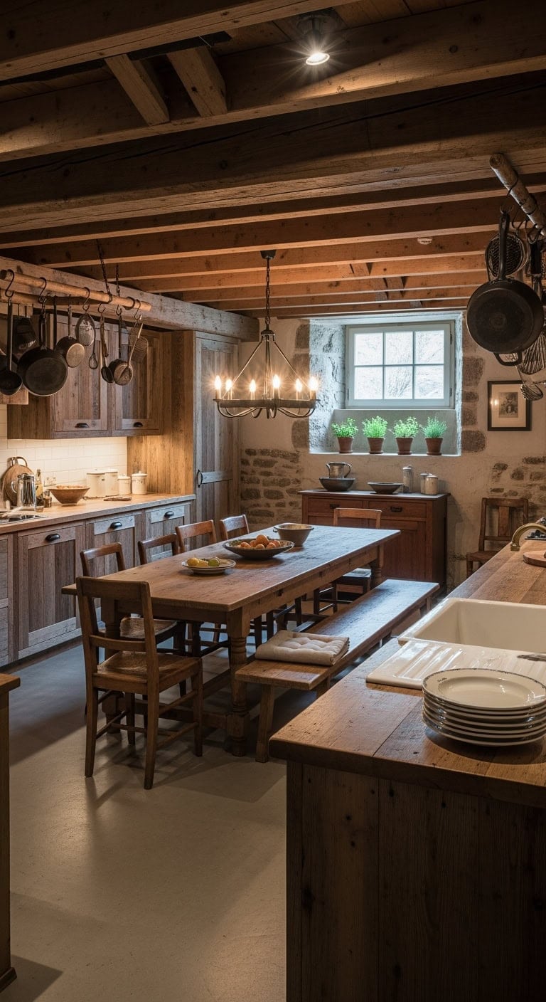 underground rustic beam pot storage