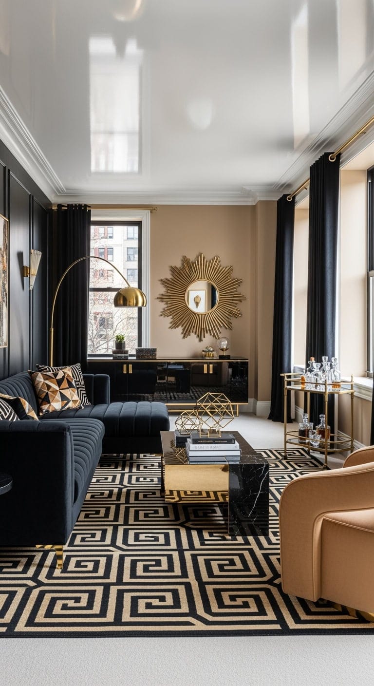 velvet geometric art deco revival