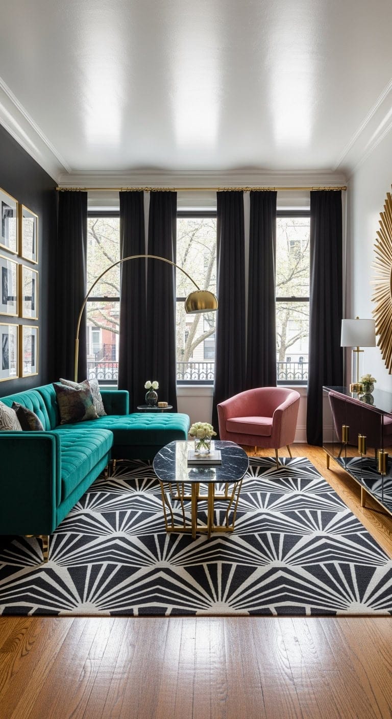 velvet geometric art deco