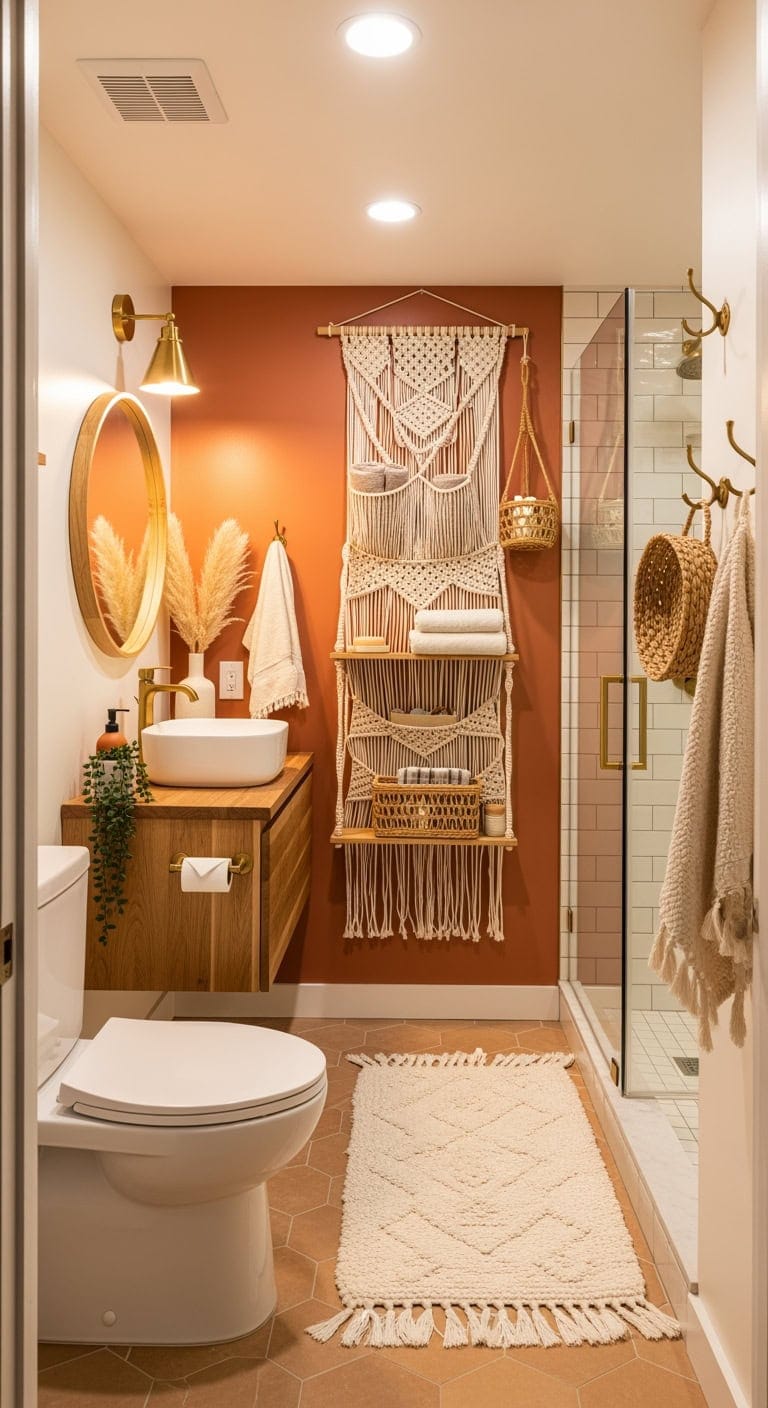 vertical boho macram storage