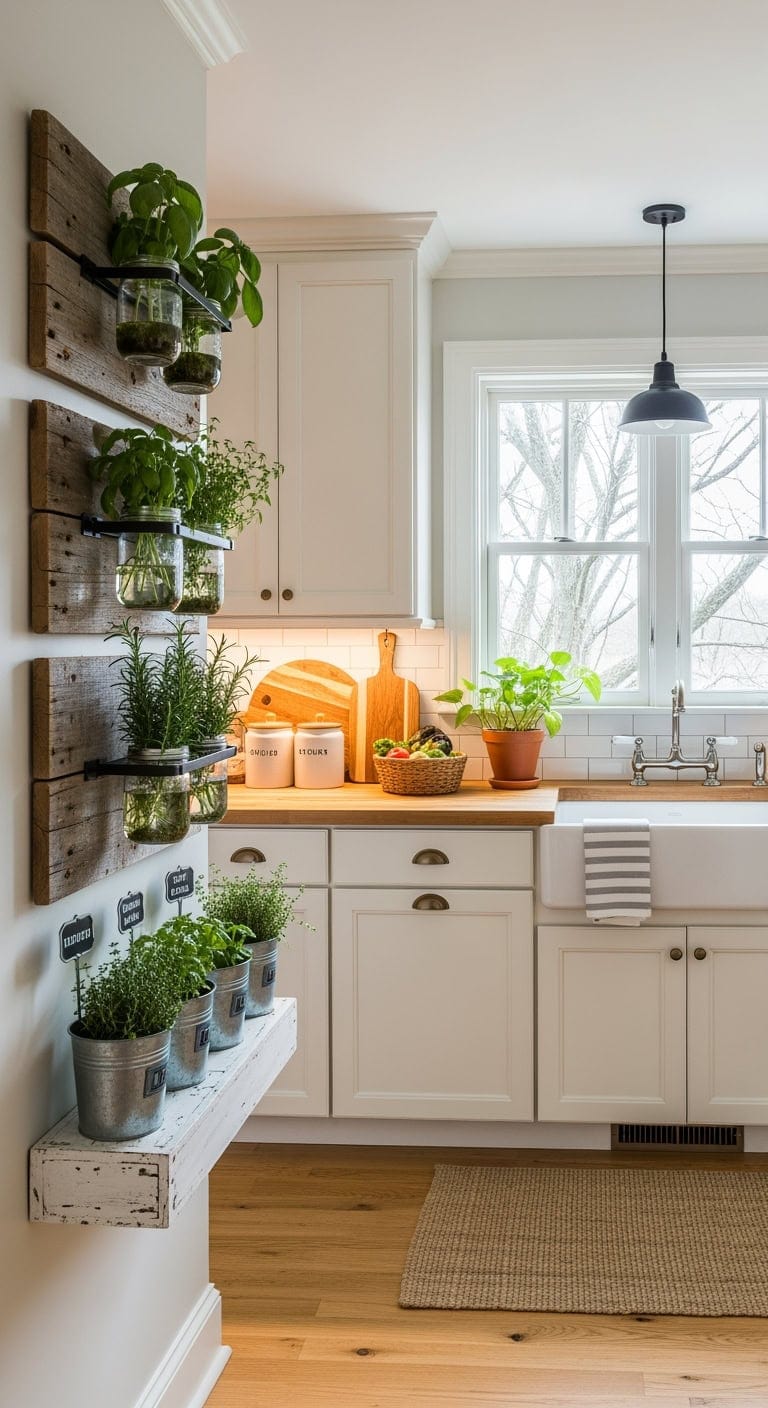 vertical farmhouse mason jar herb