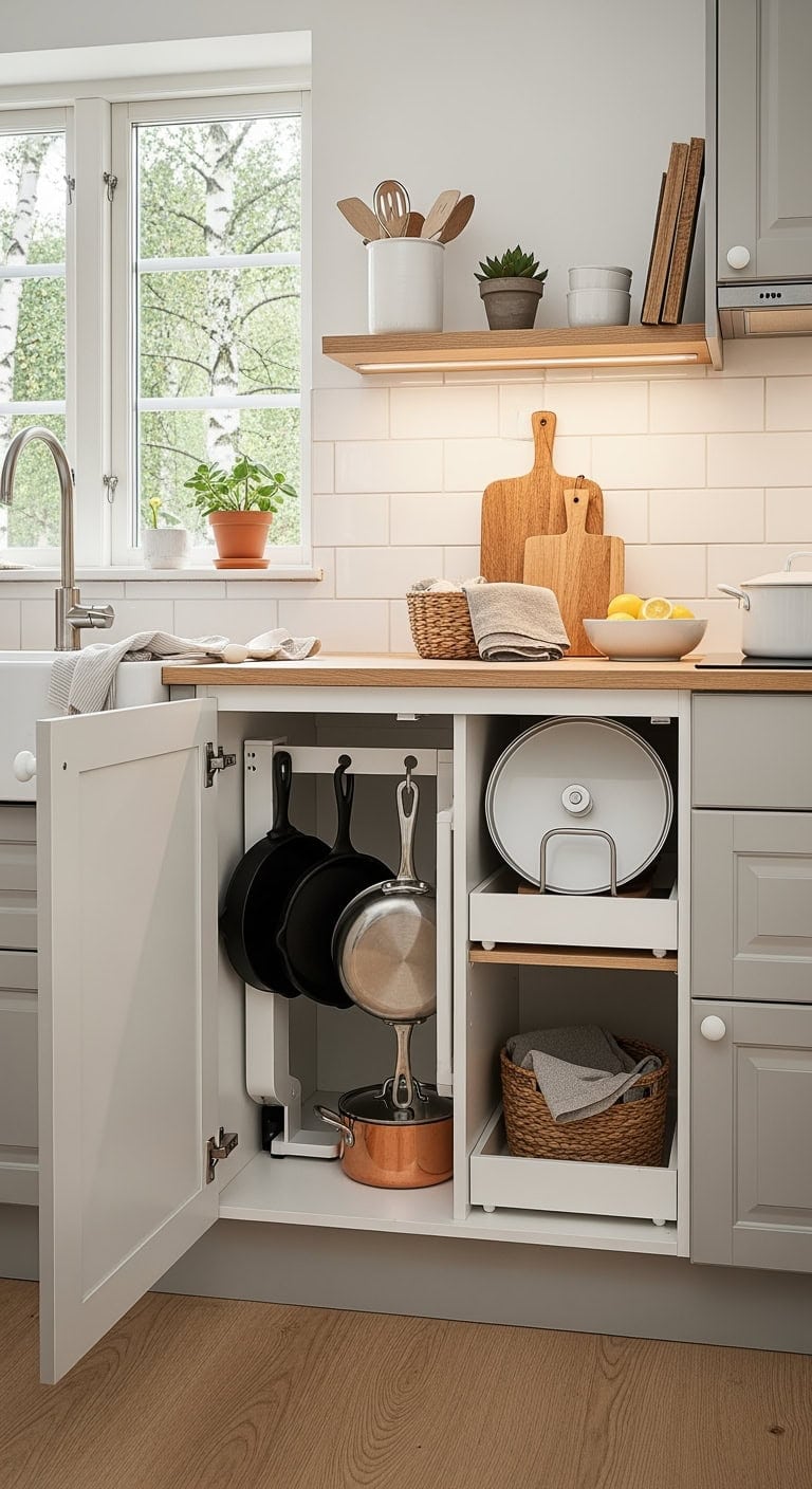 vertical scandinavian pan organizers