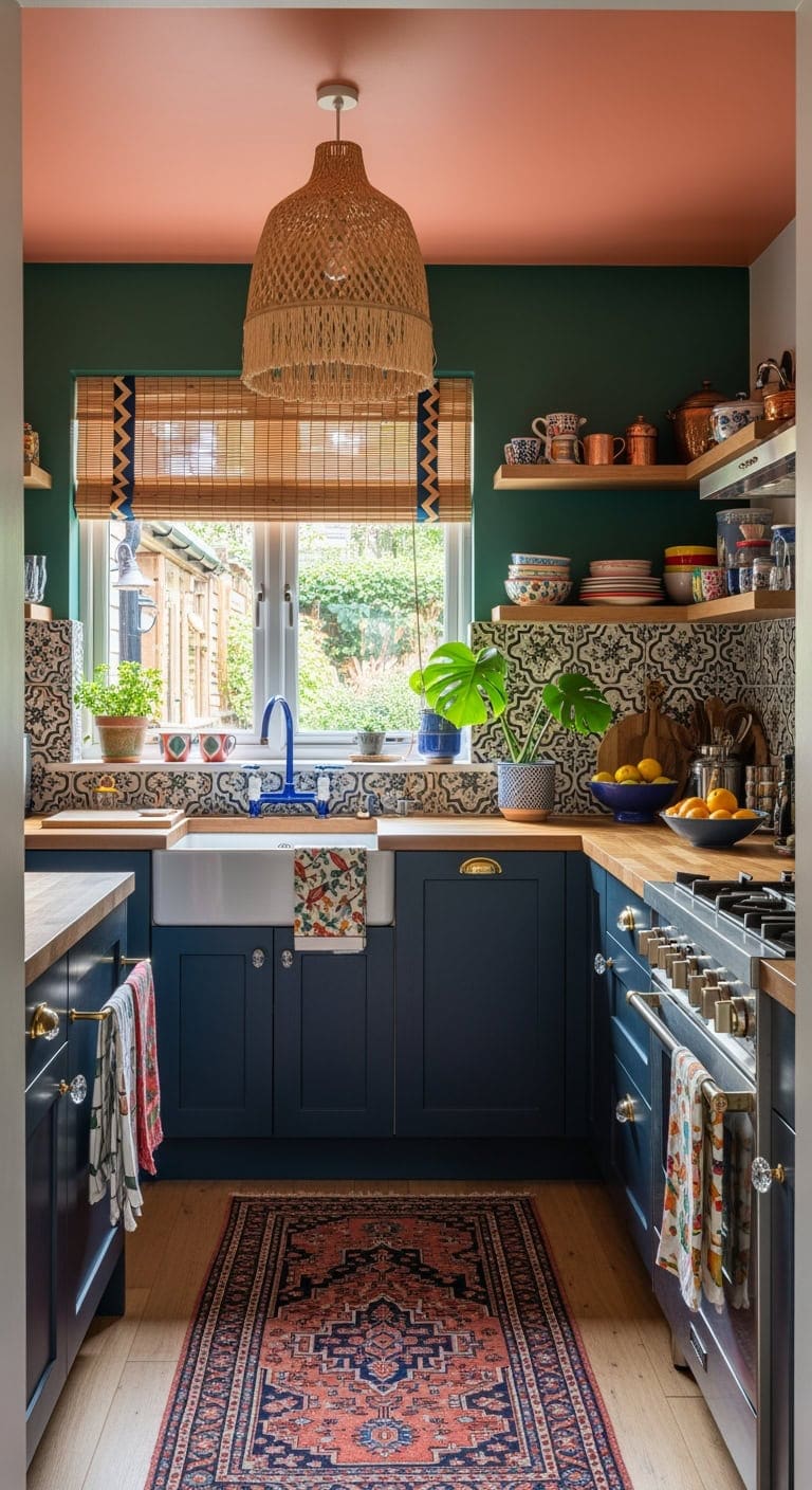 vibrant maximalist small kitchen