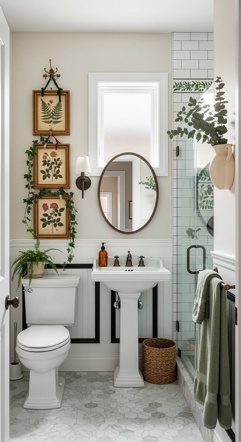 victorian botanical framed trio