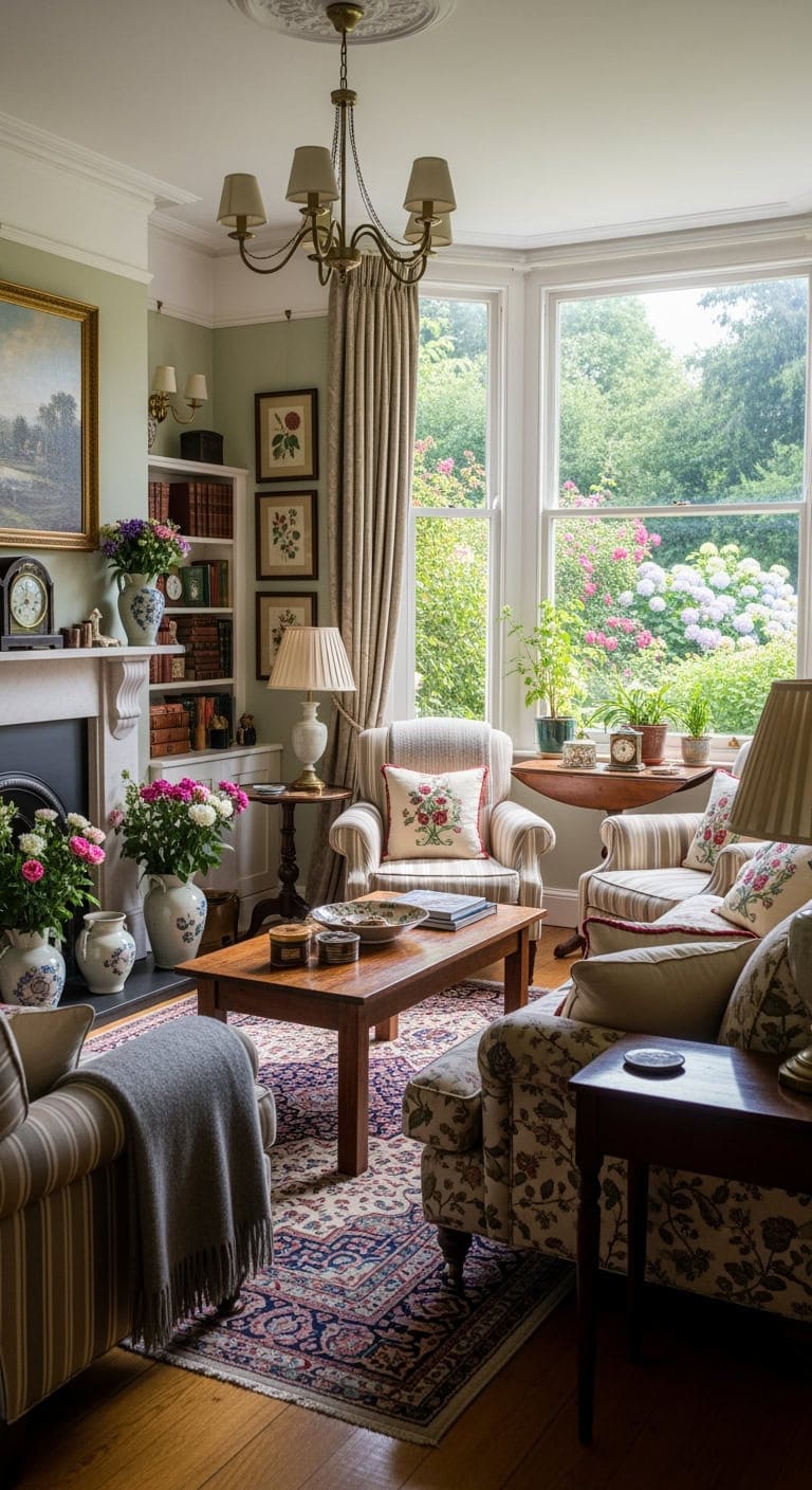 victorian inspired black and gold livingroom