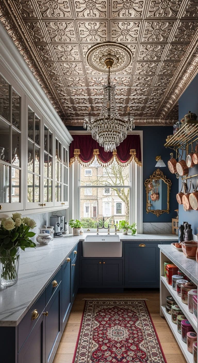 victorian pressed tin kitchen