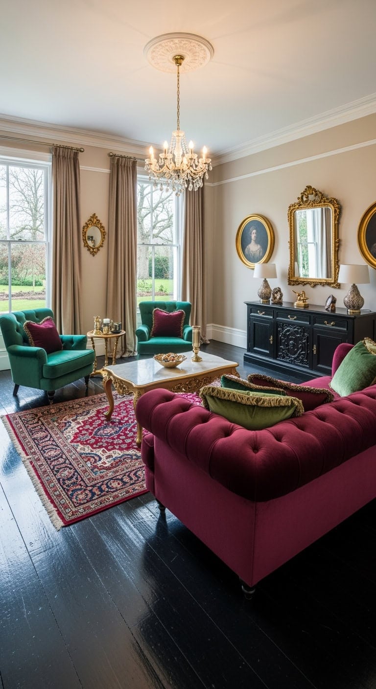 victorian tufted velvet elegance