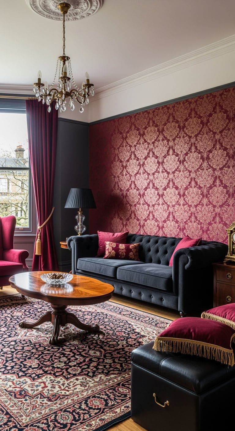 victorian velvet burgundy drama