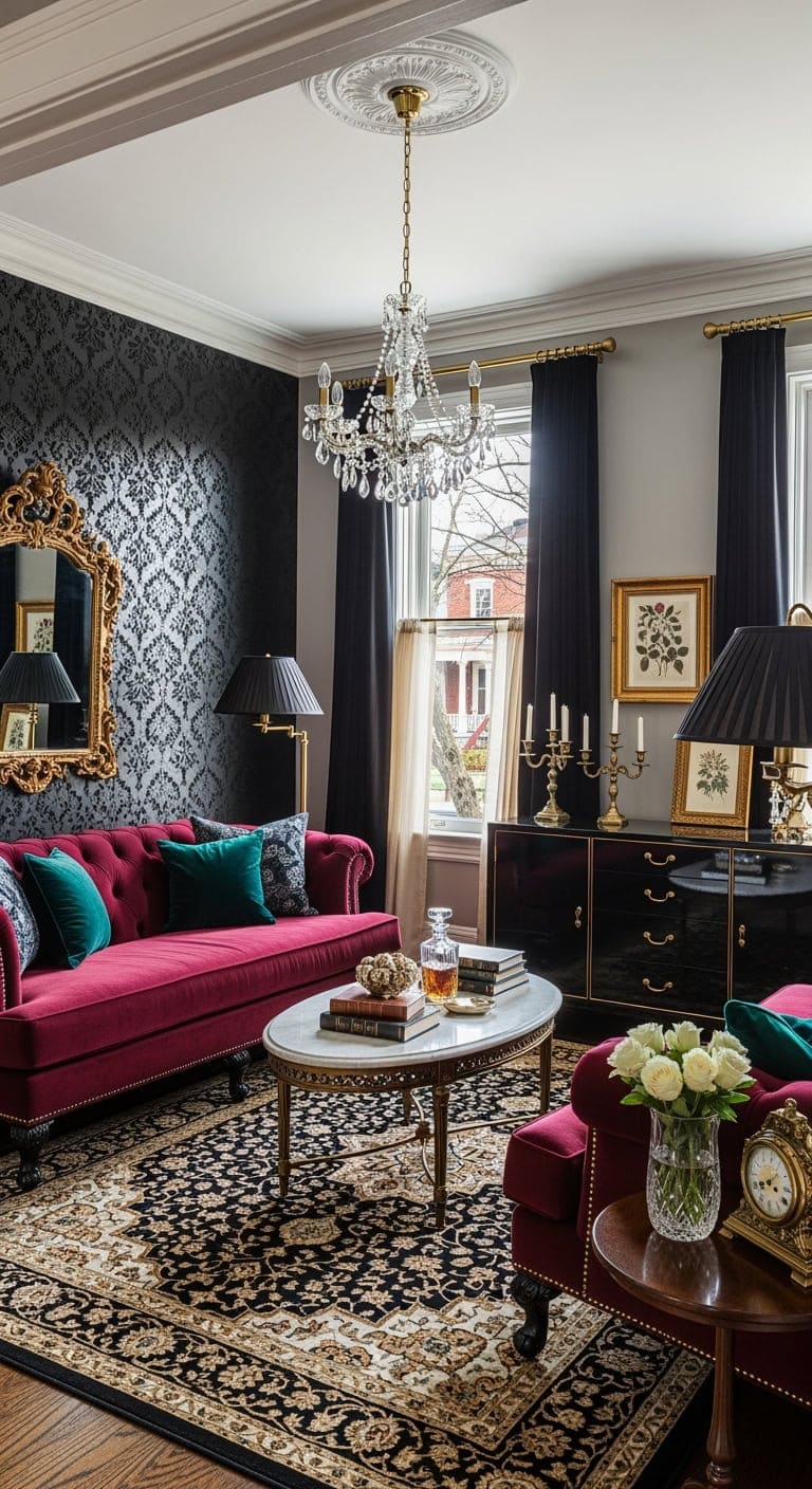 victorian velvet damask elegance