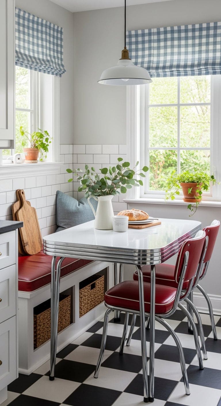 vintage enamel light reflecting nook