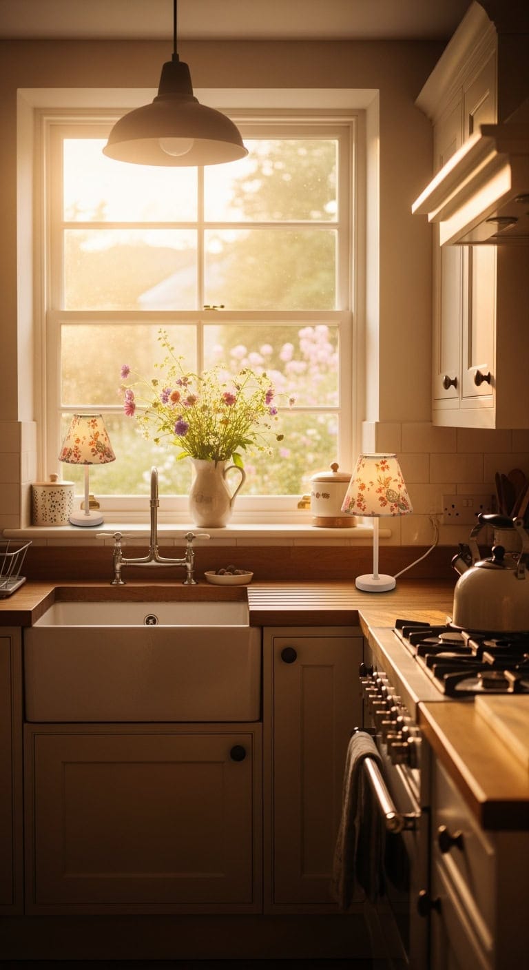 vintage floral mini lamps